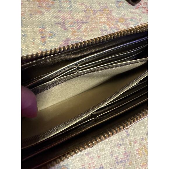 FOSSIL Soft Metallic Rose Gold Leather Zip Long Wallet Cardholder - Picture 7 of 11